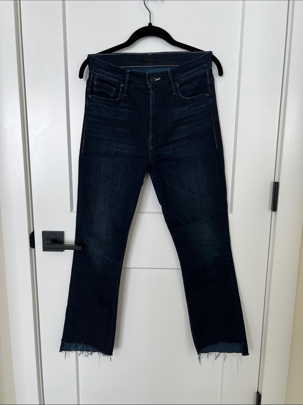 MOTHER ~ The Insider Crop Step Fray Jeans in Night Tripper Wash